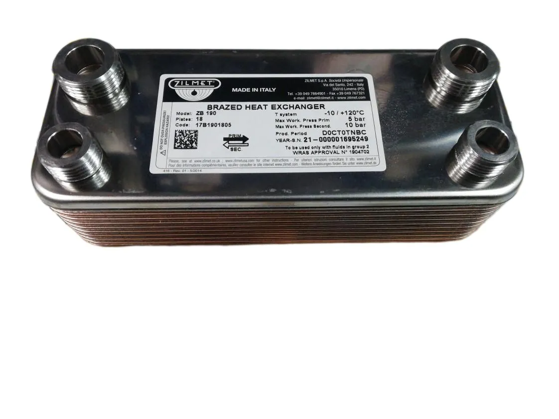 Warmtewisselaar Domusa Sirena Mix Duo FD40 18 platen, onderdeelnummer CFOV000045