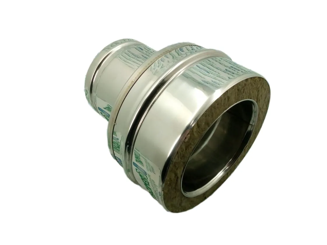 Boiler adapter pipe 100 Inox316 twin wall, part number 10ADPSPDP316