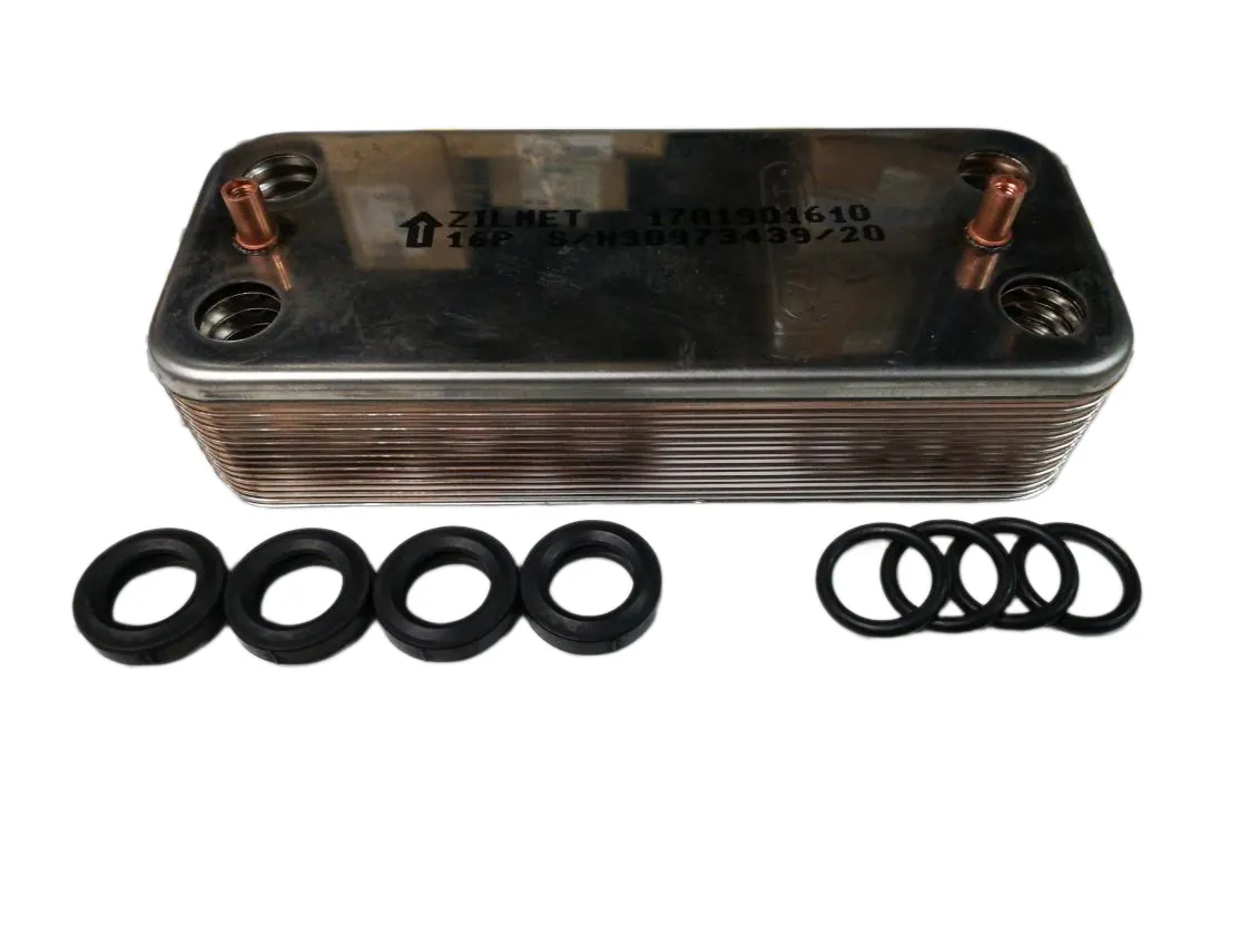 Intercambiador placas Sime Brava Slim 25LN - Brava Slim 30LN - Planet HE 35 ErP - Format Low NOX 25 BF - praktica HE 25 - 30 16 placas, referencia 6319692