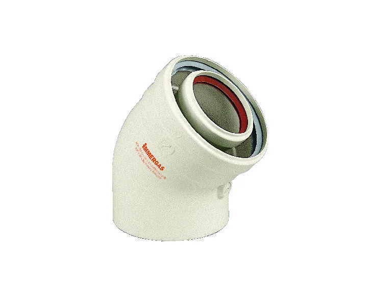 SPC Winkel 60/100 45ºMH Immergas Aluminium, Teilenummer 3.010950